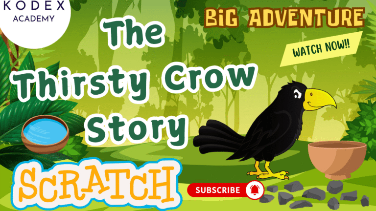 How to create a Thirsty Crow Story in Scratch Animation Story in Scratch for Kids Kodex Academy